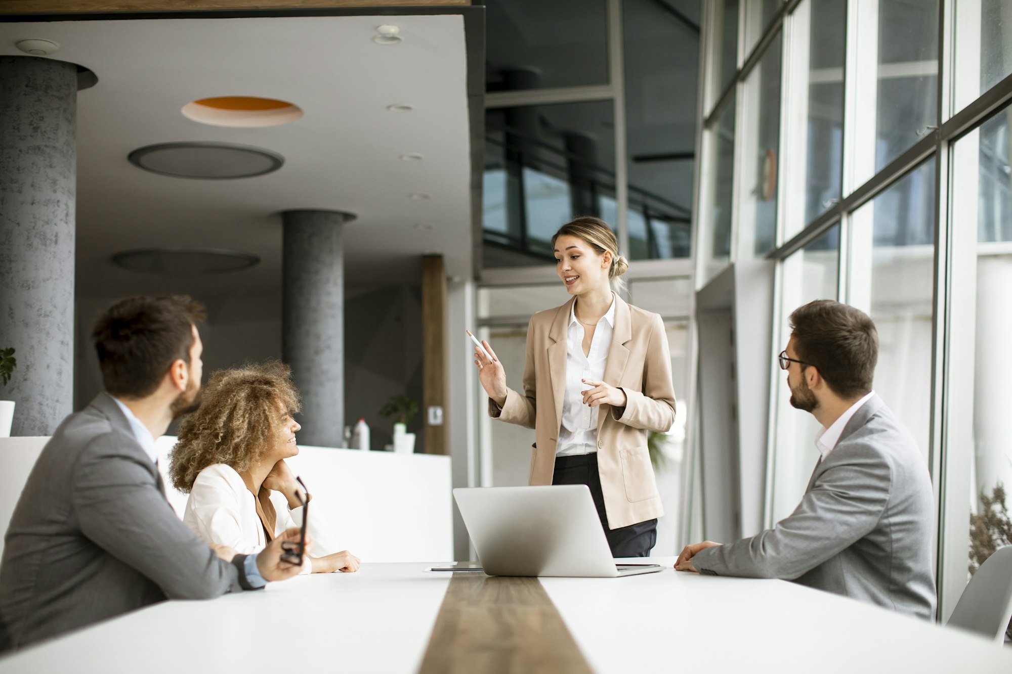 Multiethnic business people working together in the office